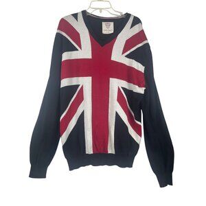 Lambretta Italian men’s sweater Union Jack pattern XL excellent throughout